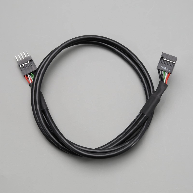 2PCS USB Header Extension Cable USB 2.0 9-Pin to 9-Pin Female Internal Mother... gallery