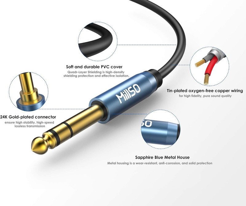 1/4 to 3.5mm Headphone Adapter - 16ft Cable gallery