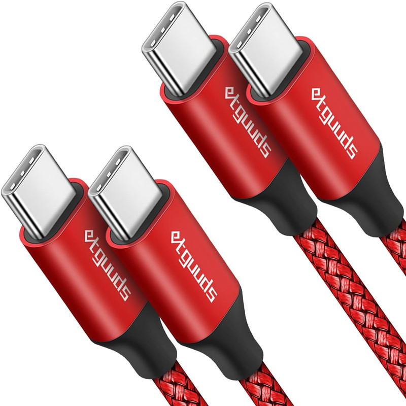 Cable USB C a USB C de 90 cm (3 pies), paquete de 2, cable USB C a USB C de 60 W