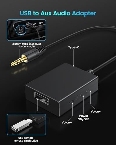 USB to Aux Audio Adapter 3.5mm Male USB Female for Car MP3 Music Flash Drive gallery
