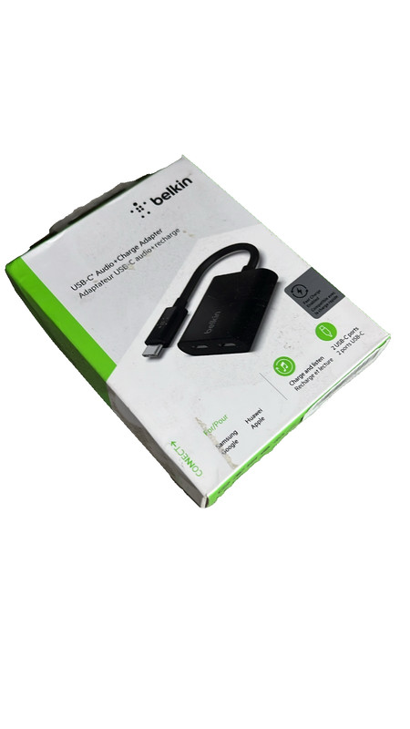 Belkin USB-C Audio + Charge Splitter Adapter – Black OPEN BOX charger split usbc