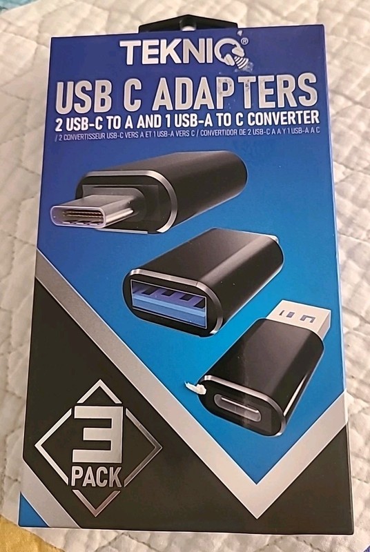 Teknig 3 Pack USB C Adapters.2 USB-C To A And 1 USB-A To C Converter.
