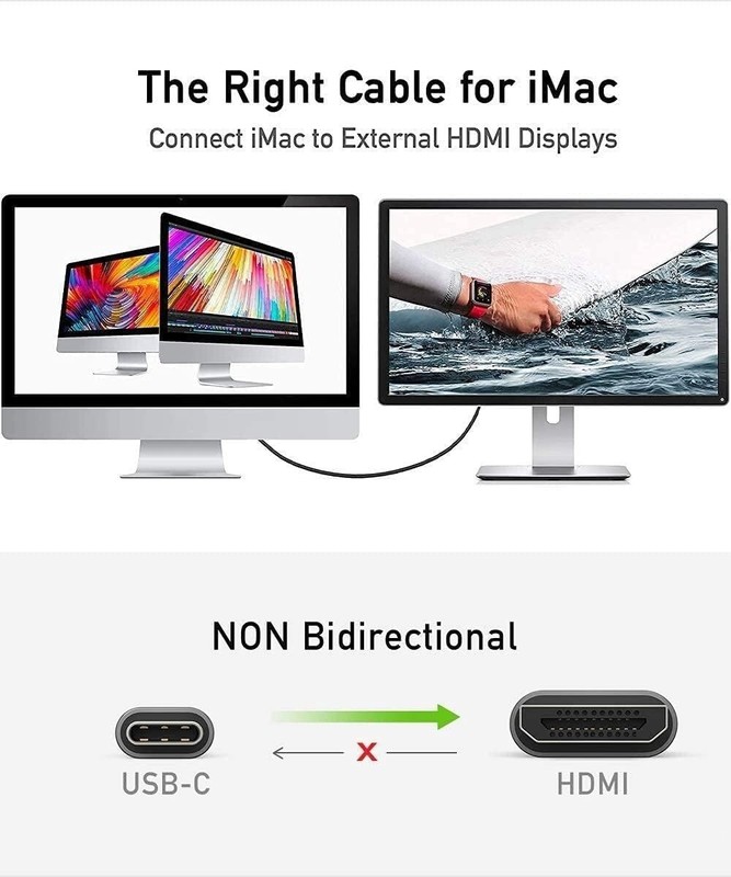 6FT USB-C to HDMI HDTV Adapter Cable 4K 60Hz for Samsung MacBook Pro Universal gallery