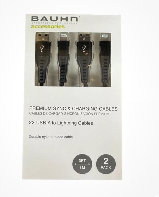 BAUHN 2X USB-A to Lightnin Cables