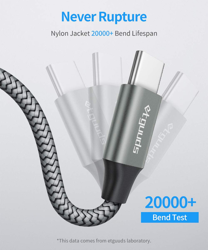 Etguuds USB a to USB C Cable 5-Pack (3/3/6/6/10 Ft), Fast Charging Type C Charge gallery