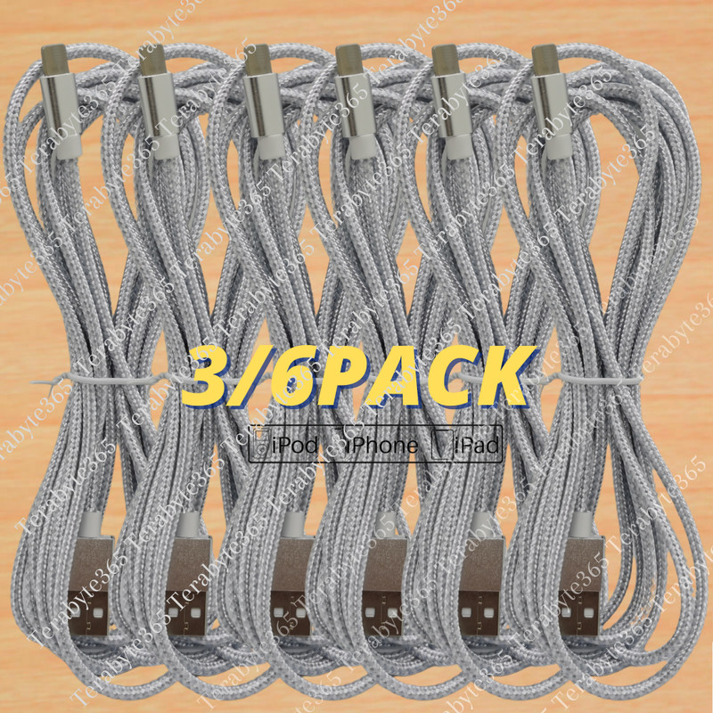3/6 Pack Fast USB Charger Cable 10Ft 6Ft For iPhone 14 11 XR 8 7 6 Charging Cord