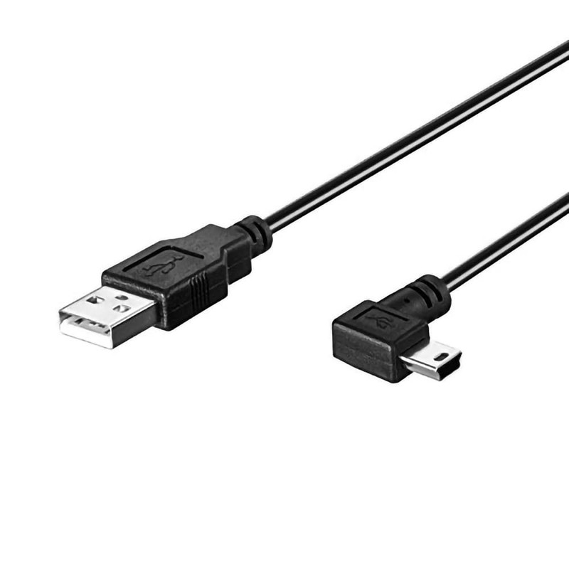 Mini-USB Power Cable Dash Cam GPS Charging Only Right-Angle Mini-B USB-A 5M