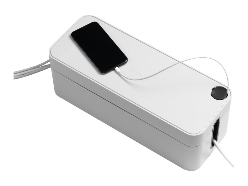 Durable Cavoline Box L Cable Box Desktop Plastic Rubber Grey 503010