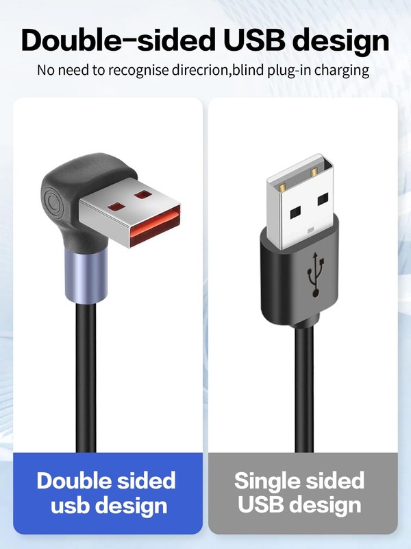 3.2FT 90 Degree Coiled USB A To USB C Cable 6A 65W Fast Charging Retractable gallery