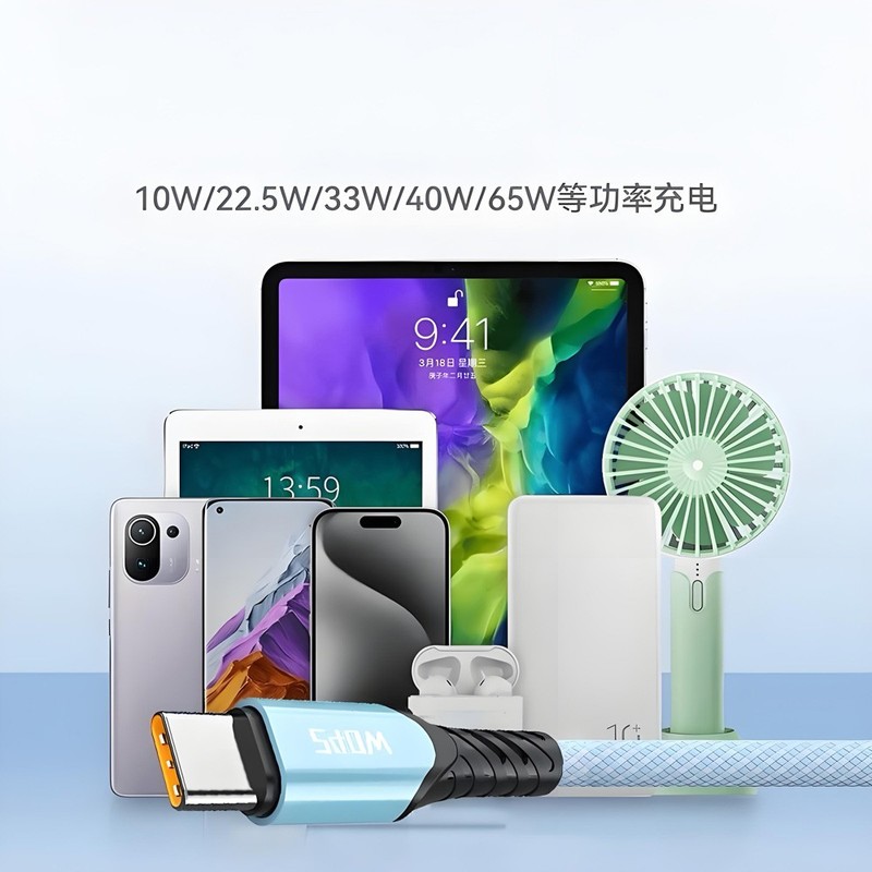 PD 240W USB A to USB C Cable Fast Charging Charger 10A Dual TypeC Lead Data Sync gallery