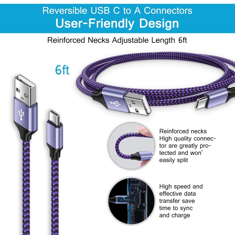 [6FT,2 Pack] Android Fast Charging Cable Port Charger Cord USB A to Cell Long... gallery