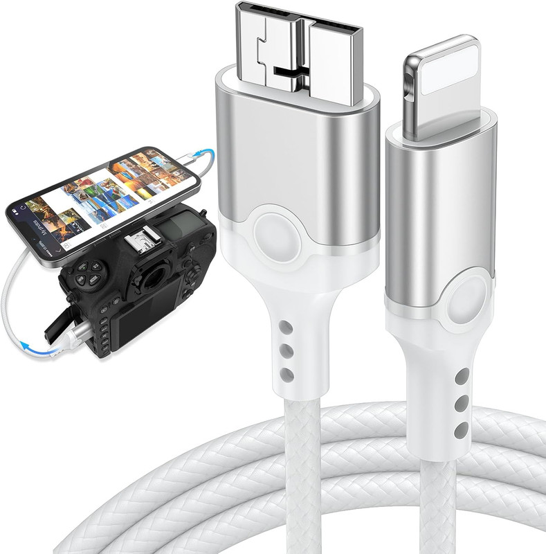 For Lightning to Micro B USB 3.0 Camera Adapter Cable Mfi-Certified for Iphone 1 gallery