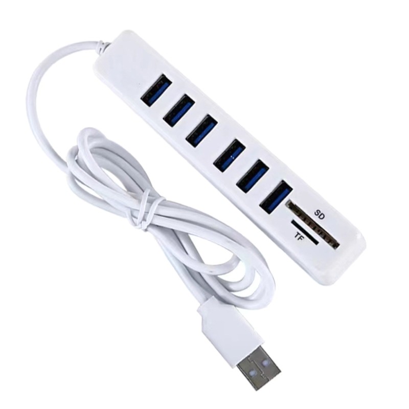 USB 2.0 Splitter with Overcurrent Protections 6 Port Safe Charging Hub for gallery
