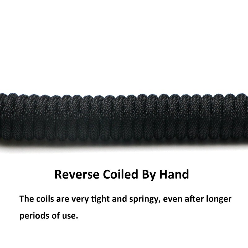 Black Pro Coiled Mechanical Keyboard Cable 5Pin GX16 Aviator 1.2m USB A to C gallery