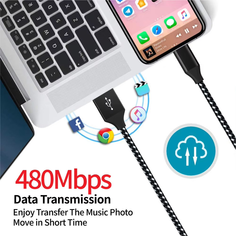 USB-C Cable 3-Pack | 3ft 6ft 10ft | Fast Charging, Braided gallery