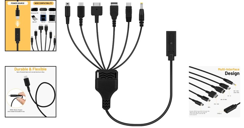 6-in-1 Type C Fast Charging Cable for Nintendo Devices – Portable Power Solution gallery