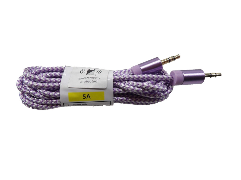 Qty 3 – Aux Cord 10ft 3.5mm Purple