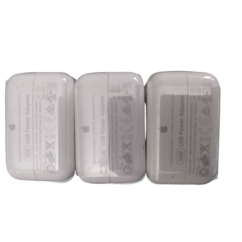 NEW Apple 10W USB Power Adapter – Genuine OEM White Wall Plug A1357 – Lot of 3