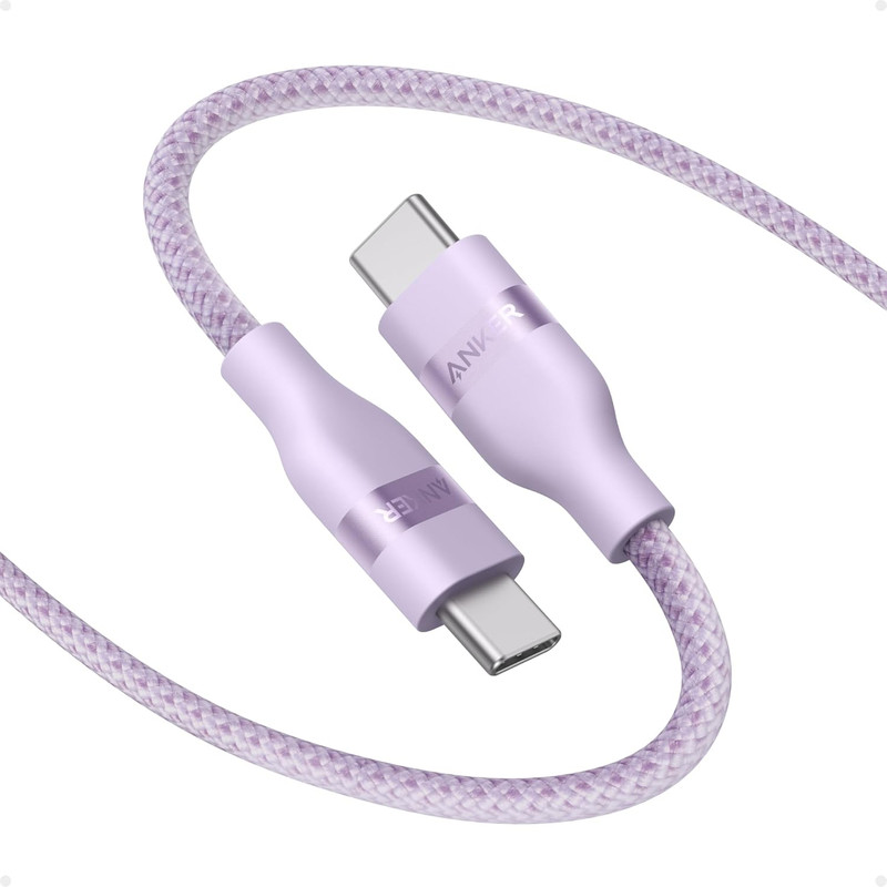 Anker Nano USB C Cable, 240W Flexible Multi-Color Braided Cord, Fast Charging