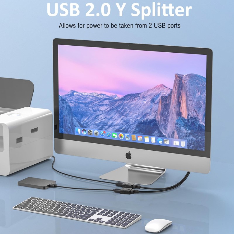 Usb splitter Male to Dual USB Female Cable Adapter, for Charging/Data Transfe... gallery