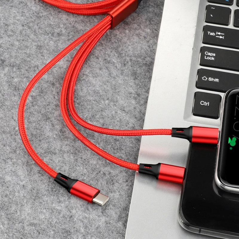 3 In 1 Charger Cord 3A Fast USB Charging Cable Lot For iPhone USB-C Micro USB gallery