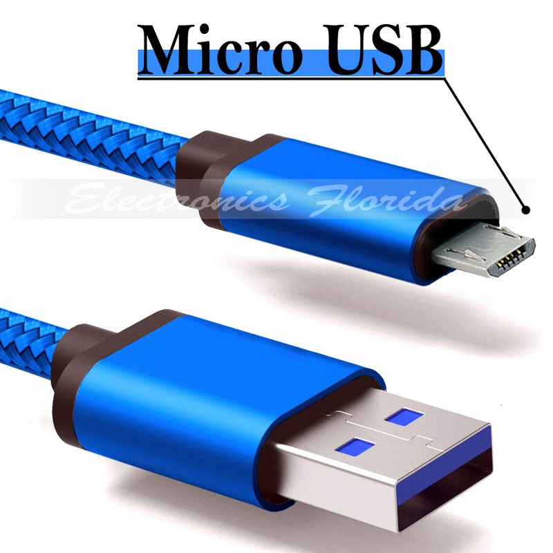 [PACK of 100] Micro USB Charger Cable Nylon Braided for android cellphone gallery