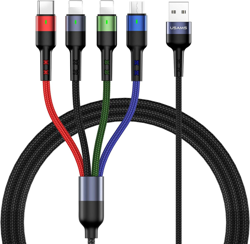 Multi Charging Cable 2Pack 4FT 4 in 1 Nylon Braided USB Fast Charging Cord…
