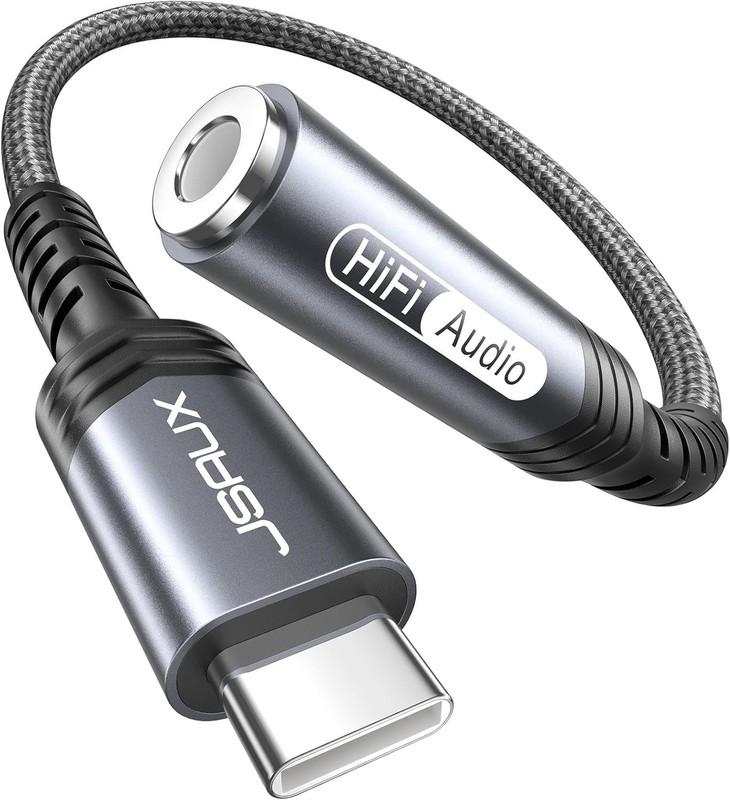 JSAUX USB Type C To 3.5mm Female Headphone Jack Adapter, USB C To Aux Audio Cord