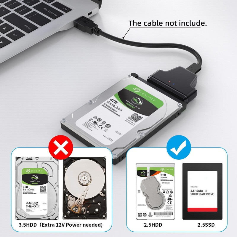 NFHK SATA 22Pin 7+15 Enclosure to Micro USB 3.0 5Gbps Adapter for 2.5"HDD SSD gallery