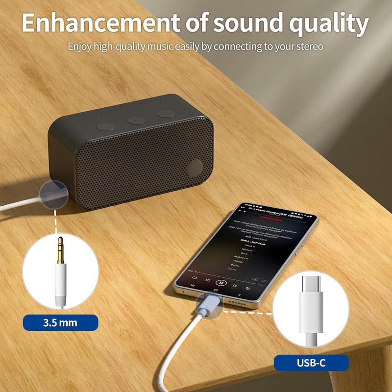 Aux to USB C, USB C to 3.5Mm Audio Aux Jack Cable (3.3Ft 2-Pack), Type C to 3.5M gallery