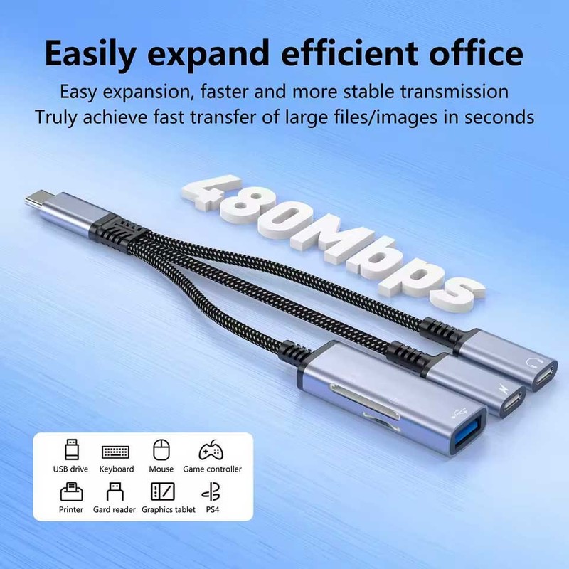 For Galaxy S24/S25/S26/Plus/Ultra - 3-in-1 USB-C Splitter Earphone Adapter gallery