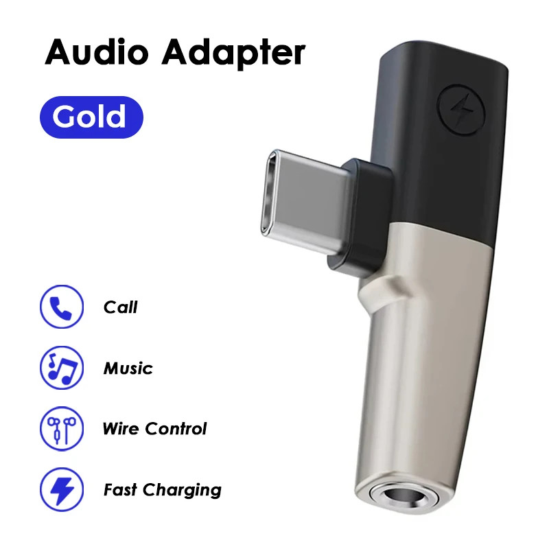 USB Type C to 3.5mm Jack Headphone Fast Charging Splitter With Aux Audio Jack