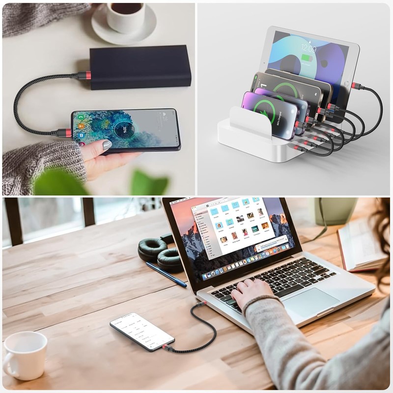 1ft USB C to USB C Cable, 3 Pack 60W Short USBC to USBC Cord, Braided 12 inch gallery
