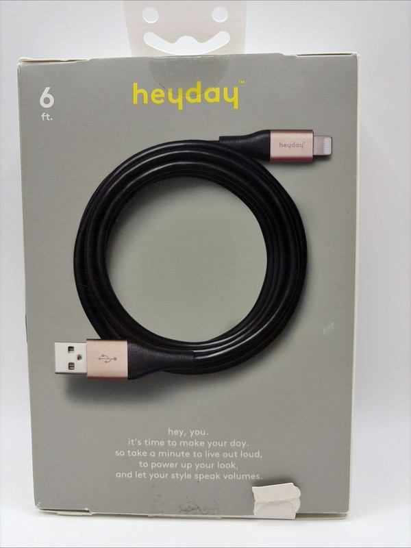 heyday Lighting to USB-A Round Cable MFi certified 6FT Rose Gold ~ Sealed gallery