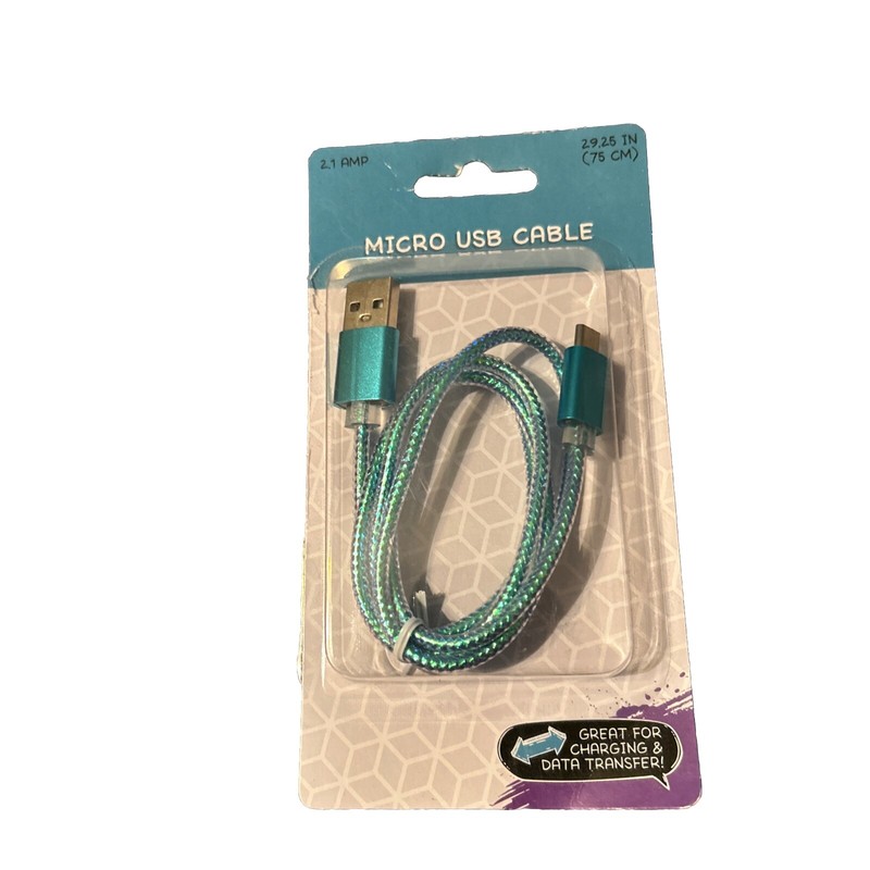 2.1A Micro USB Cable, 29.25", Blue