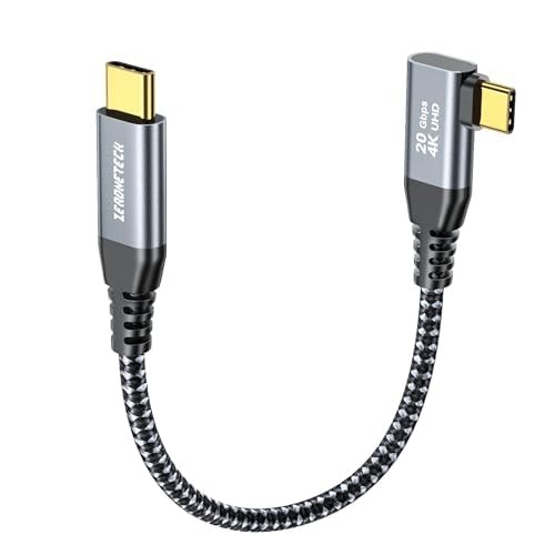 6 inch USB C Cable 0.5FT, 20Gbps High Speed Data Transfer Short, Right Angle …