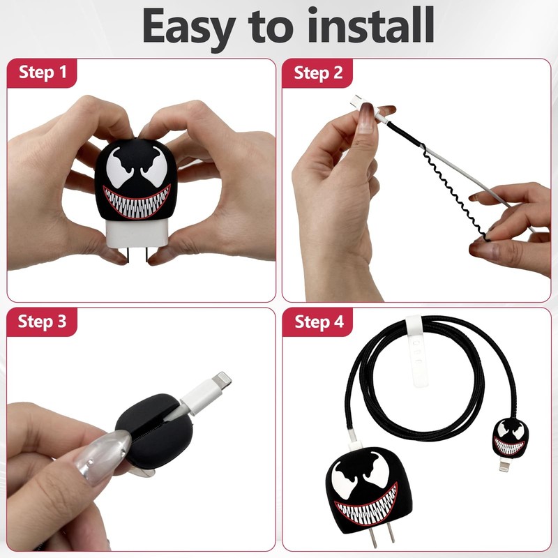 3D Cartoon Series Charger or USB Cable Case for iPhone 16/15/14/13 Pro Max - ... gallery