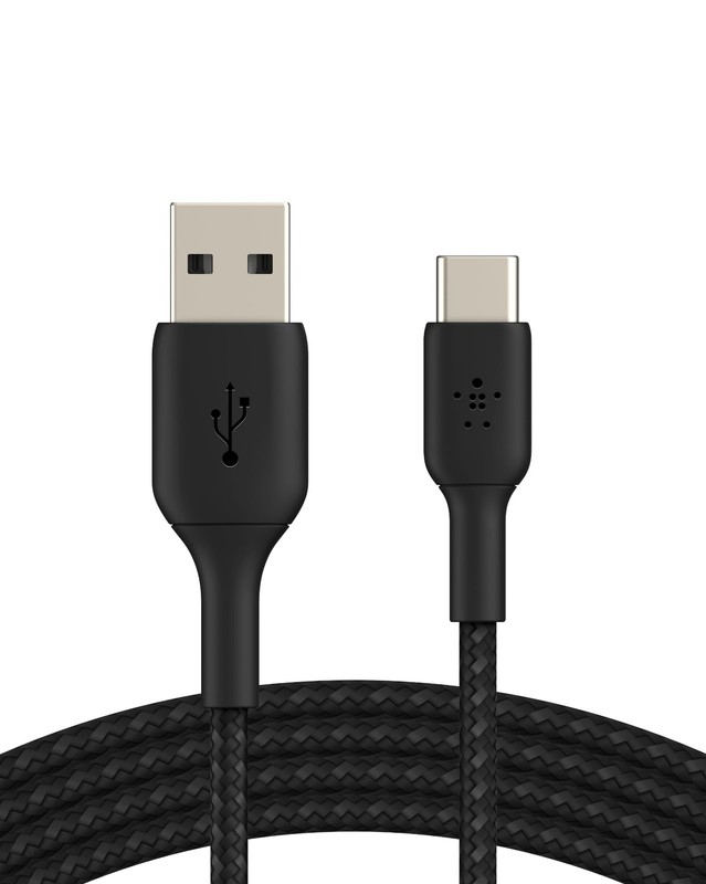 Belkin USB C to USB A Cable 3.3ft 15W Braided Type C Charger Black