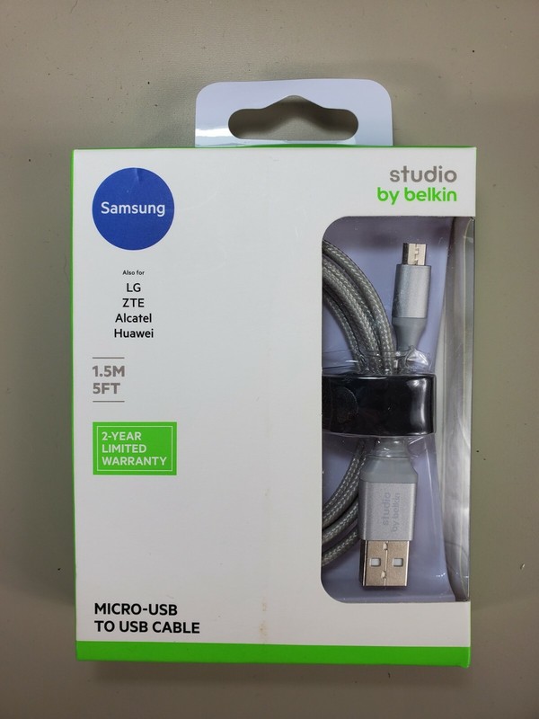 Studio by Belkin Micro-USB to USB Cable Charger 5ft NEW SEALED