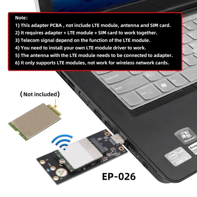 Chenyang M.2 Key-B NGFF WWAN to USB 3.0 Adapter Riser Card For 3G/4G/5G LTE Card gallery