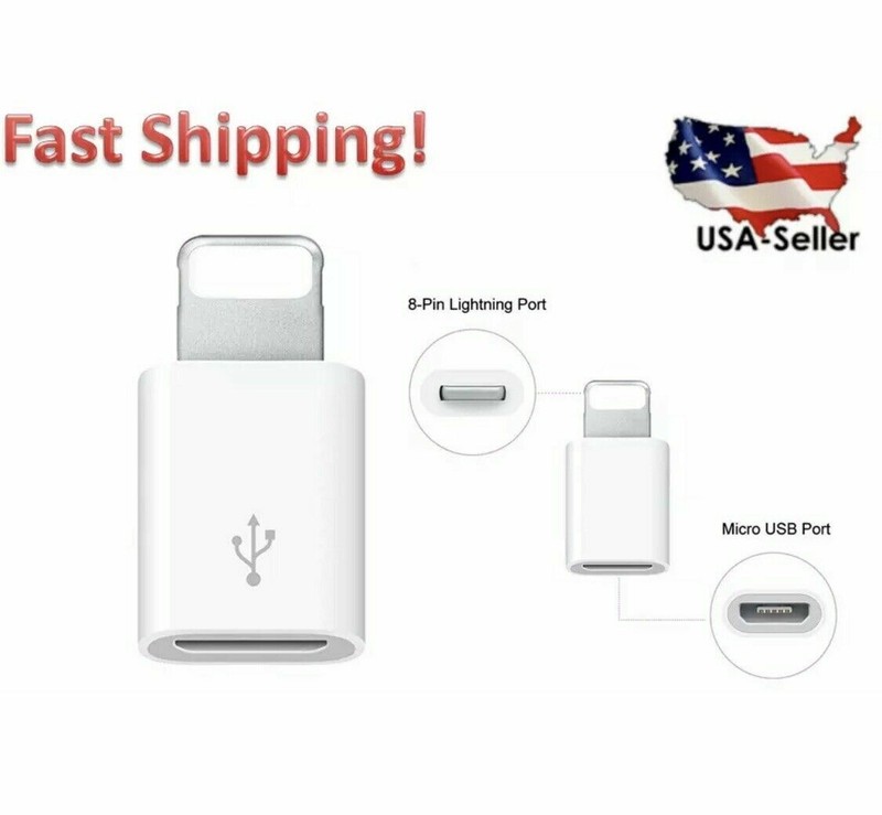 Micro USB to 8Pin Data Cable Adapter android to iPhone Converter LOT For iPhone gallery