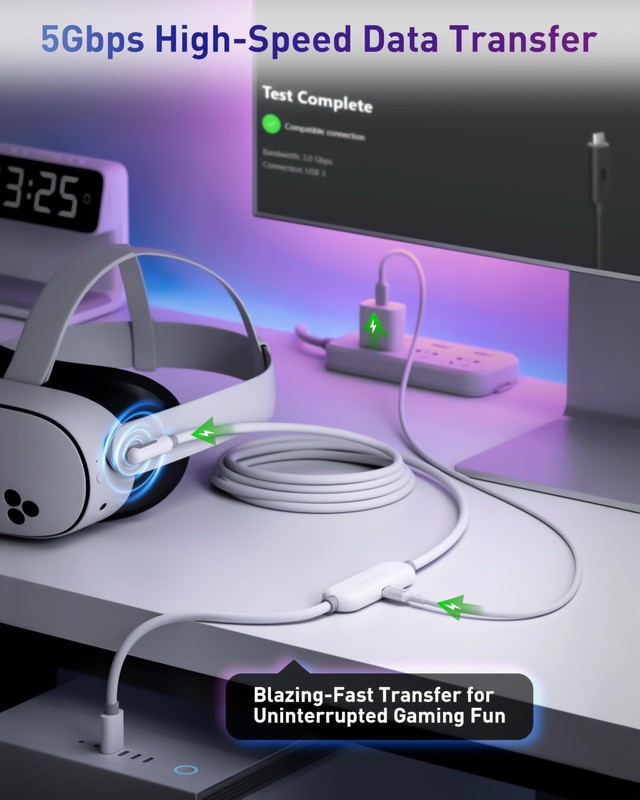 VR Charging Link Cable 16FT – Charge While Playing PC VR, USB 3.0 Stable Data... gallery