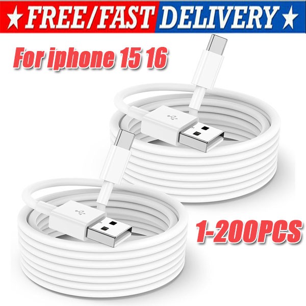 IPhone 16 15 Pro Max Plus USB-A Cable Fast Charger Type C Charging Data lot Cord