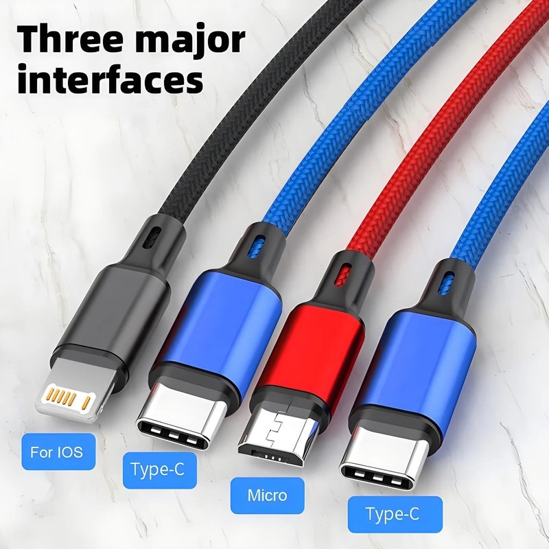 Multi Charging Cable 4 in 1 Multiple USB Fast Charger For iPhone Type C Micro gallery