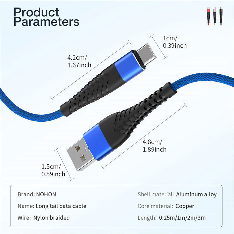 USB C Type C Charger Cable Lot Fast Charging for Samsung S23 S20 S21 S22 Cord US gallery