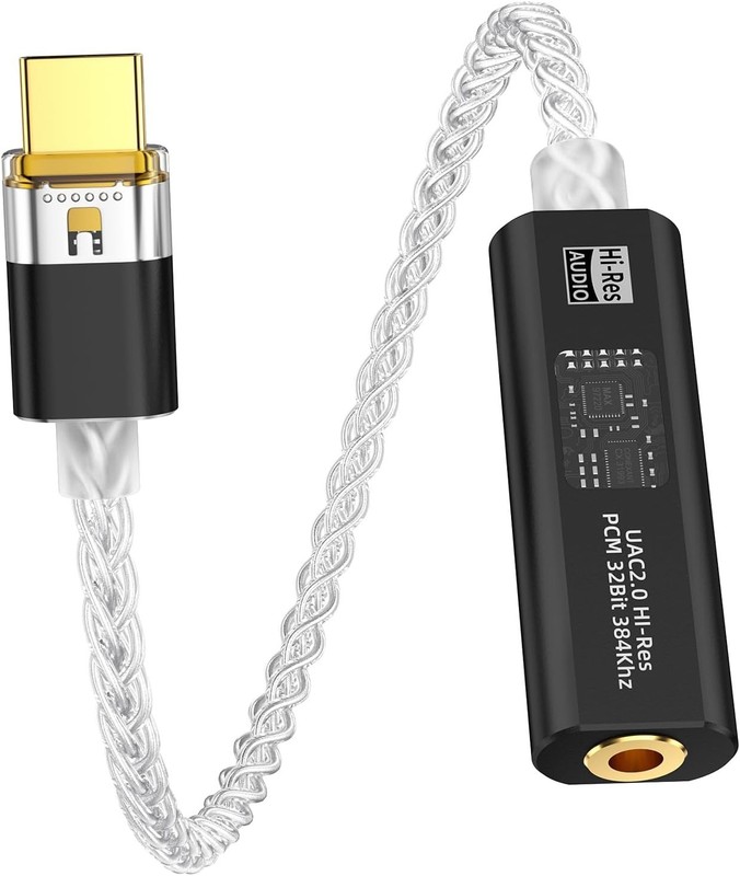 USB C to 3.5mm Hi-Res DAC Adapter - Dual Chip CX31993 for Superior Sound Quality gallery