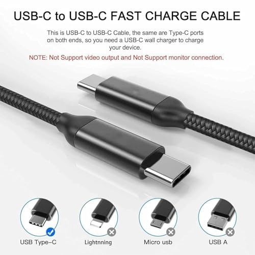 60W USB C to USB C Cable 15ft 2Pack - Fast Charging Type-C Charger for iPhone, S gallery