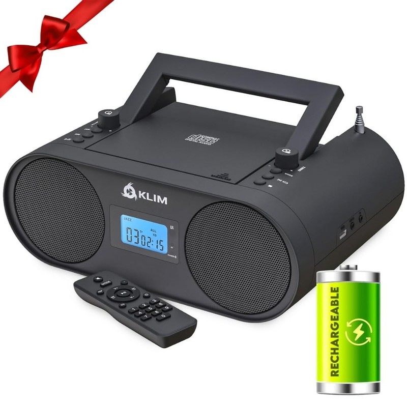KLIM Boombox B4 CD Player Portable Audio System – New – AM/FM Radio with CD P…