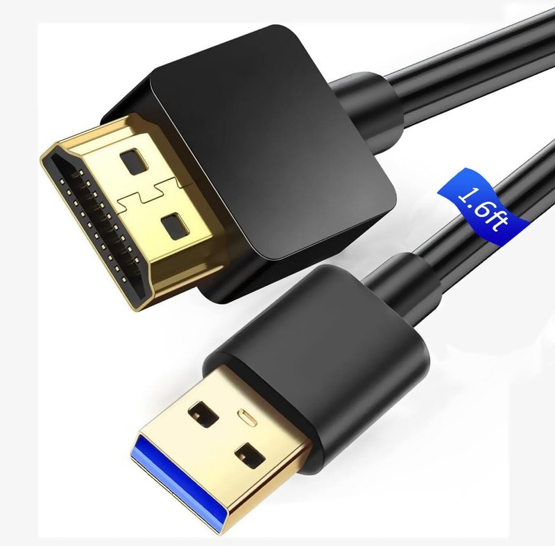 USB to HDMI Charging Cord Cable 1.6FT, USB 2.0 Male to HDMI Male Fast Charger...
