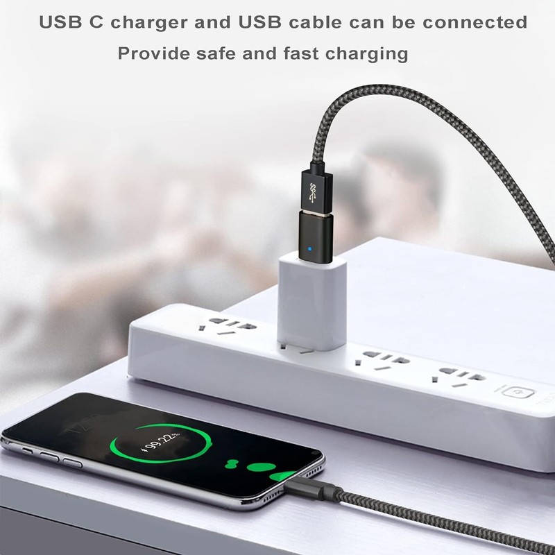 LED USB-C 3.1 Male to USBA Female Adapter Converter OTG Type C Android Phone LOT gallery